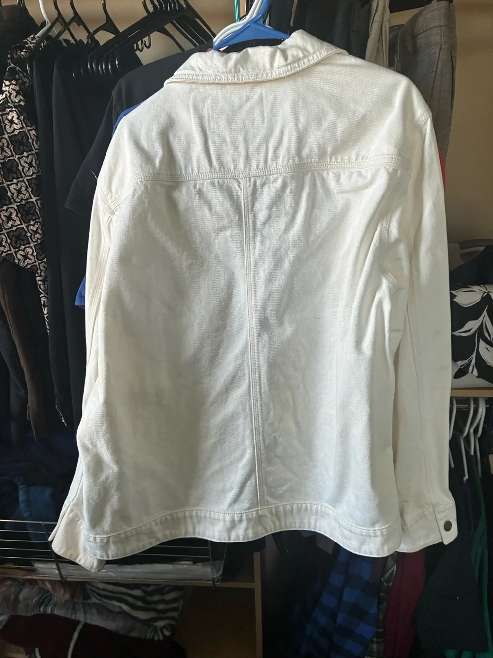 Guess White Jacket with Gold Embroidered Logo